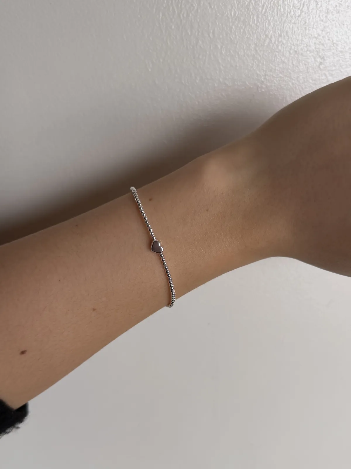 Pulsera plateada corazon